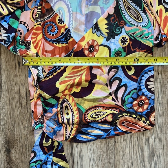 NEW! Zara Colorful Floral Long Sleeve Wrap Top - Picture 10 of 10